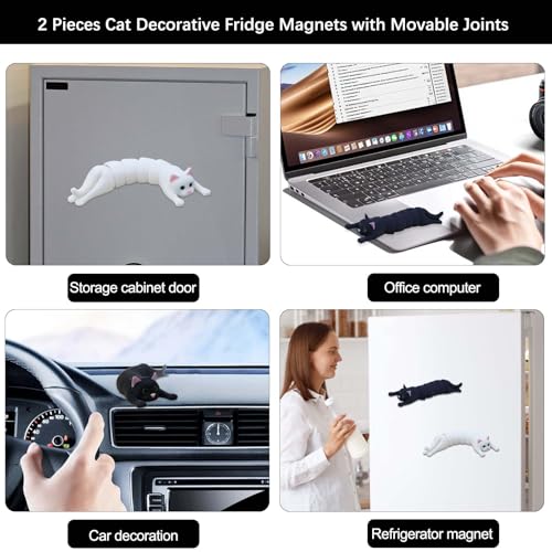 Imanes Decorativos de Gato 3D con Articulaciones Móviles Pack x2 miniatura 4