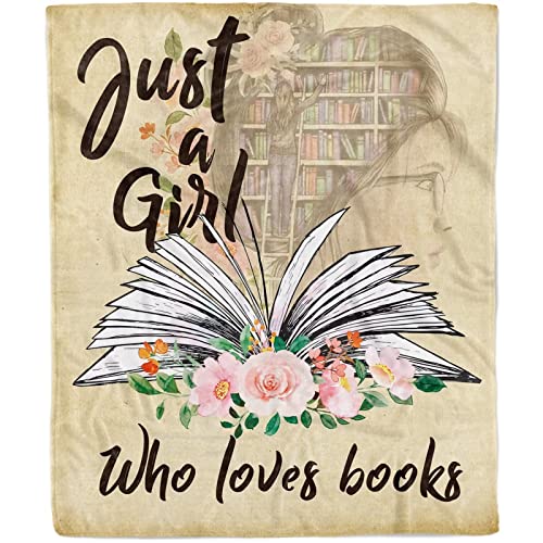 Just A Girl Who Loves Books Blanket Throw