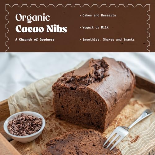 Image of NaturaleBio Cacao Nibs Organic 2 lb. Unsweetened, Non-Alkalized and Pure. Sugar-Free Dark Chocolate Chips Substitute. Non-GMO, Gluten Free, Tested for Heavy Metals. From Raw Cacao Beans