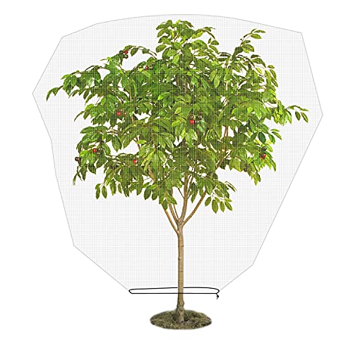 JOJOTOP Insect Bird Barrier Netting Mesh with Drawstring 70 x 82 Inch Garden Bug Netting Plant Cover for Protect Plant Fruits Flower Vegetables from Insect Bird Eating