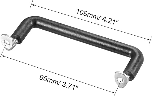 Miniatura 2 de MECCANIXITY Mango lateral de repuesto para sartén de acero inoxidable, mango de olla de freír, color negro, plateado, 4.252 x 3.740 in, paquete de 2