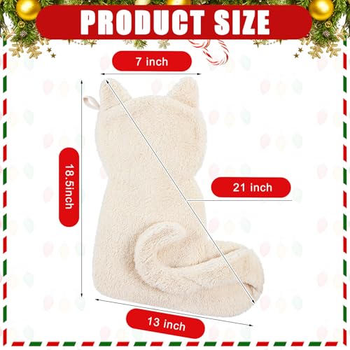 Chaussettes de Noël chat en confection rustique pour décoration raffinée de salon - 3