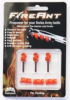 FireAnt 3 Pack - Fire Starter and Tinder System for Swiss Army Victorinox Knives (Orange Glow)