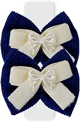 Laço Luxo Cotelê Azul Royal, P 2un