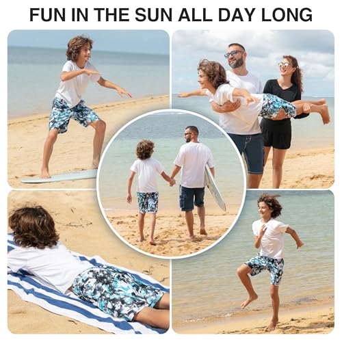 Image of Kanu Surf Boys' Victor Stripe Quick Dry Beach Board Shorts Swim Trunk