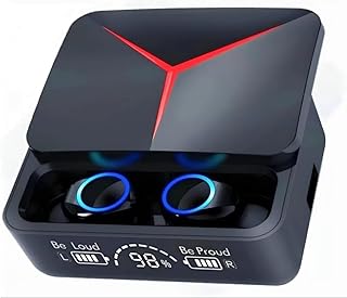 سماعات رأس لاسلكية للألعاب M90 برو بلوتوث 5.3، سماعة أذن رياضية مع ميكروفون وعلبة شحن سماعات رأس للموسيقى