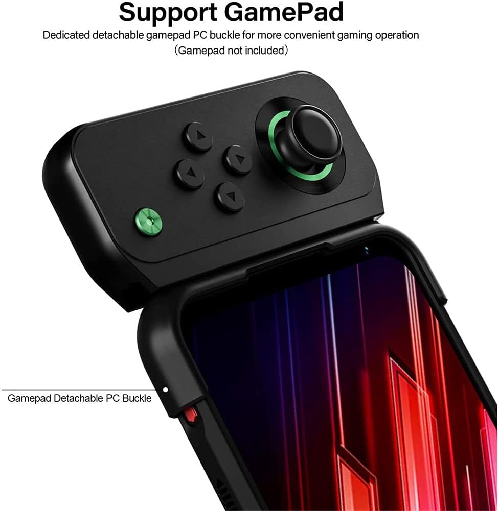 Ytaland for Red Magic 6 / Red Magic 6 Pro Case, with 2 x Tempered Glass Screen Protector. Shockproof Bumper Defender Protective Phone Cover (Black)