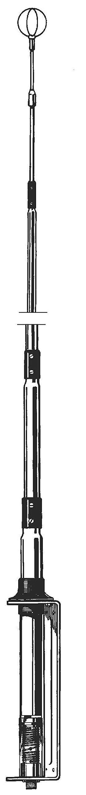 Sirio Antenne GPS 1/2, antenne CB Fixe 1/2 λ, fréquence 26.40-29MHz, Gain 2.15 dBi, Puissance maximale 750 Watts (CW) Short Time, Hauteur 5,95 m, en Aluminium