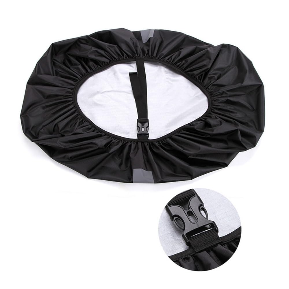 XXCLW Reflective Rain Cover Backpack 20L 35L 45L 60L Waterproof Bag Camo Outdoor Camping Hiking Climbing Dust Raincover(50-70L,Type A-Black)