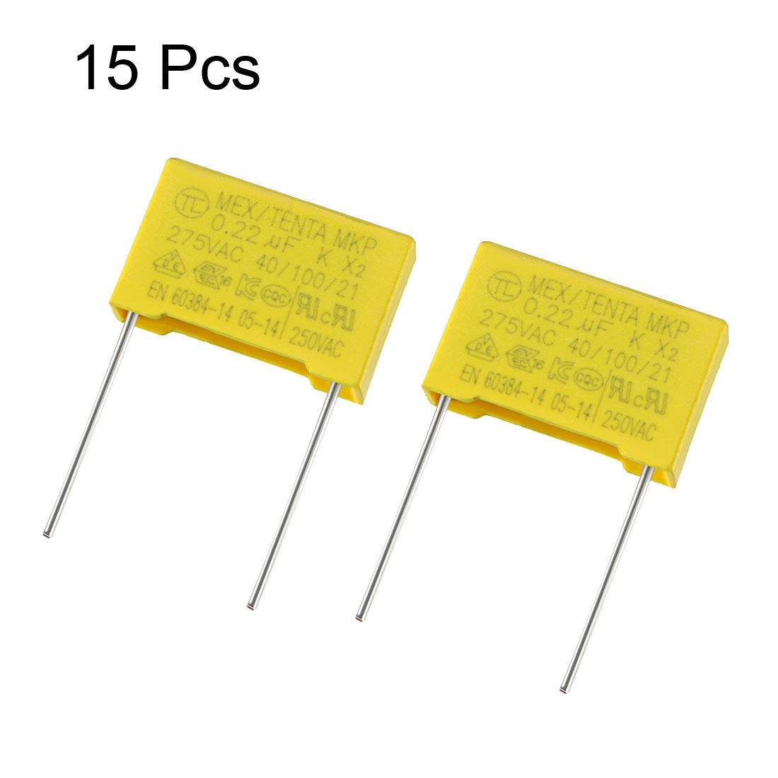 uxcell Safety Capacitors Polypropylene Film 0.22uF 275VAC X2