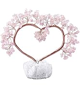 SUNYIK Handmade Healing Crystal Heart Shape Money Tree Set on Natural Rock Quartz Cluster Crystal...