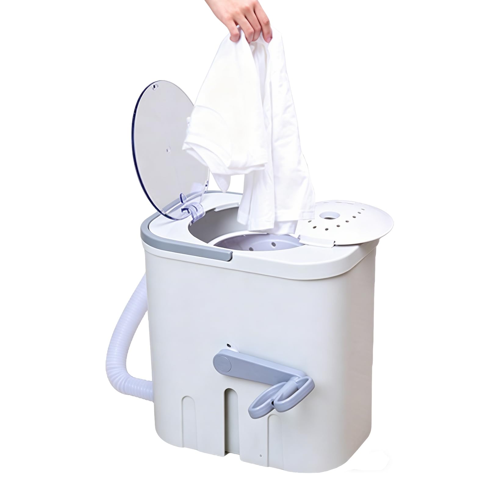 Lavatrice da campeggio da viaggio, senza elettricità | manovella, 4-6 vestiti primavera/estate o 1-2 vestiti autunno/inverno, per dormitori, appartamenti e camper