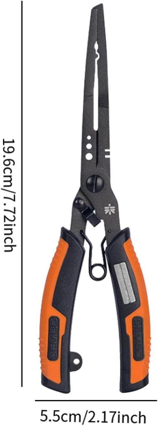 Menolana Fishing Pliers Hook Remover Line Cutter Gift Portable Split Rings Pliers Scissors for Ice Fishing Fish Hook Removing Outside