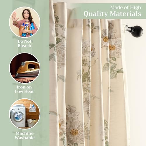 Image of Maison d' Hermine Curtains for Living Room 100% Cotton 50 inchx84 inch (Pack of 1) | 84 inches long Light Filtering Curtains for Windows Bedroom with Rod and Loop Pockets - Villette - Dove Grey