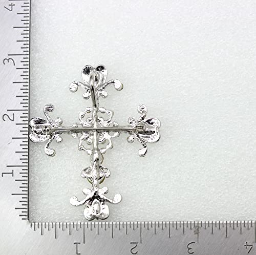 Image of Faship Gorgeous Rhinestone Crystal Cross Crucifix Pin Brooch