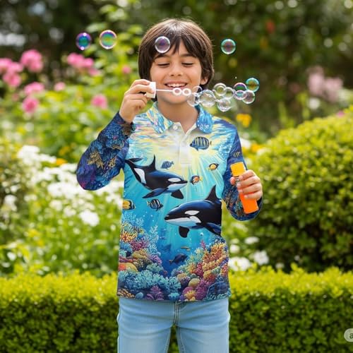 1/4 Button Collared Golf Shirts for Boys Size 3-16 Kids Fall Long Sleeve Tennis Outfits Soft Athletic Tops4