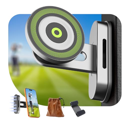 Magnetic Golf Cart Phone Holder for Photography, Golf Accessories for Men, Camera-Friendly T-Shape Design, Strong Magnetic Phone Caddy with Adjustable Ball Head, Golf Cart Phone Holder, Golf Gifts