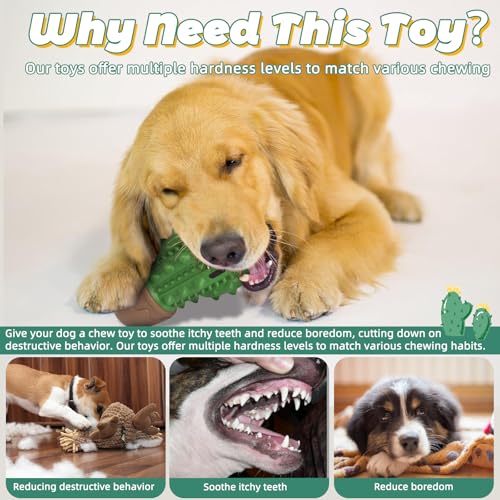 Image of Pamlulu Dog Chew Toys Toothbrush Stick Teeth Cleaning Brush Dental for Medium Large Dog, Puppy Christmas,Easter Birthday Gifts,Outdoor Dog Squeaky Toys for Aggressive Chewers Tough Toys Interactive