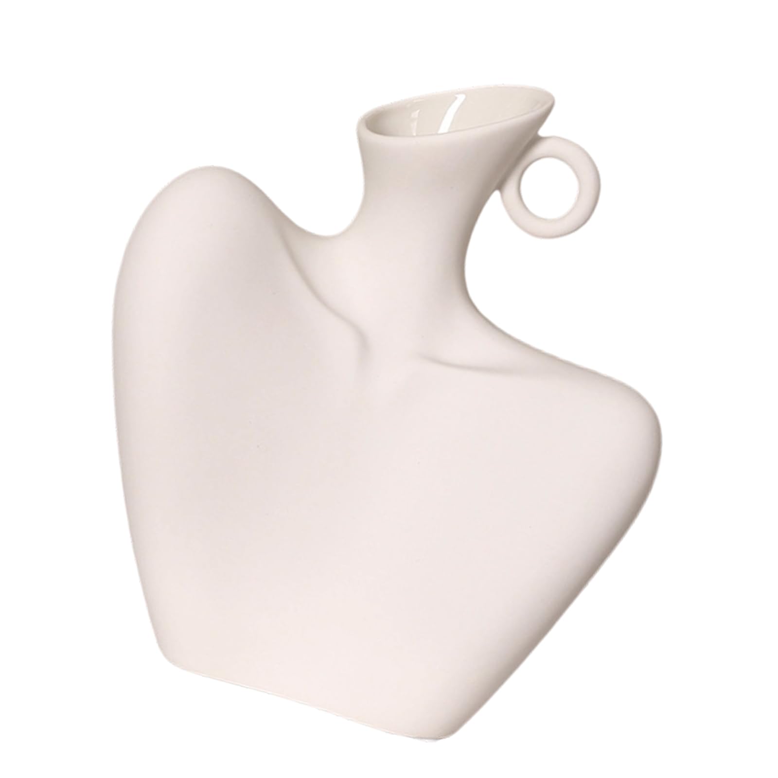 Elnwnnkc White Handcraft Ceramic Vases Unique Irregular Shape Enhances Room Aesthetic For Home Decoration And Gifting Irregular Designs Vases