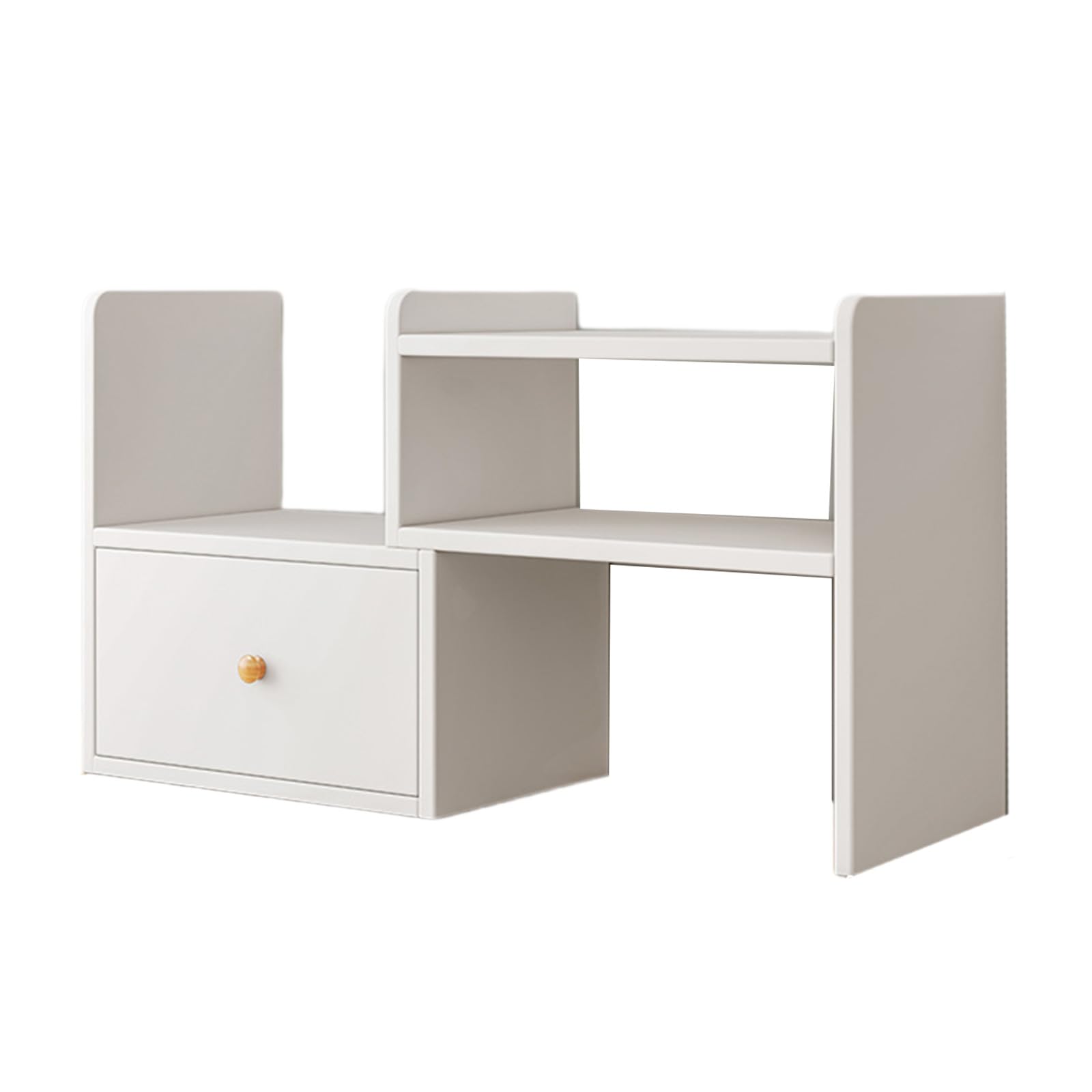 Buxuaaaa Easy Assembly Wood Desktop Shelf Flexible Storage & Display Rack Multipurpose Desktop Bookshelf Adjustable Shelf Easy Assembly