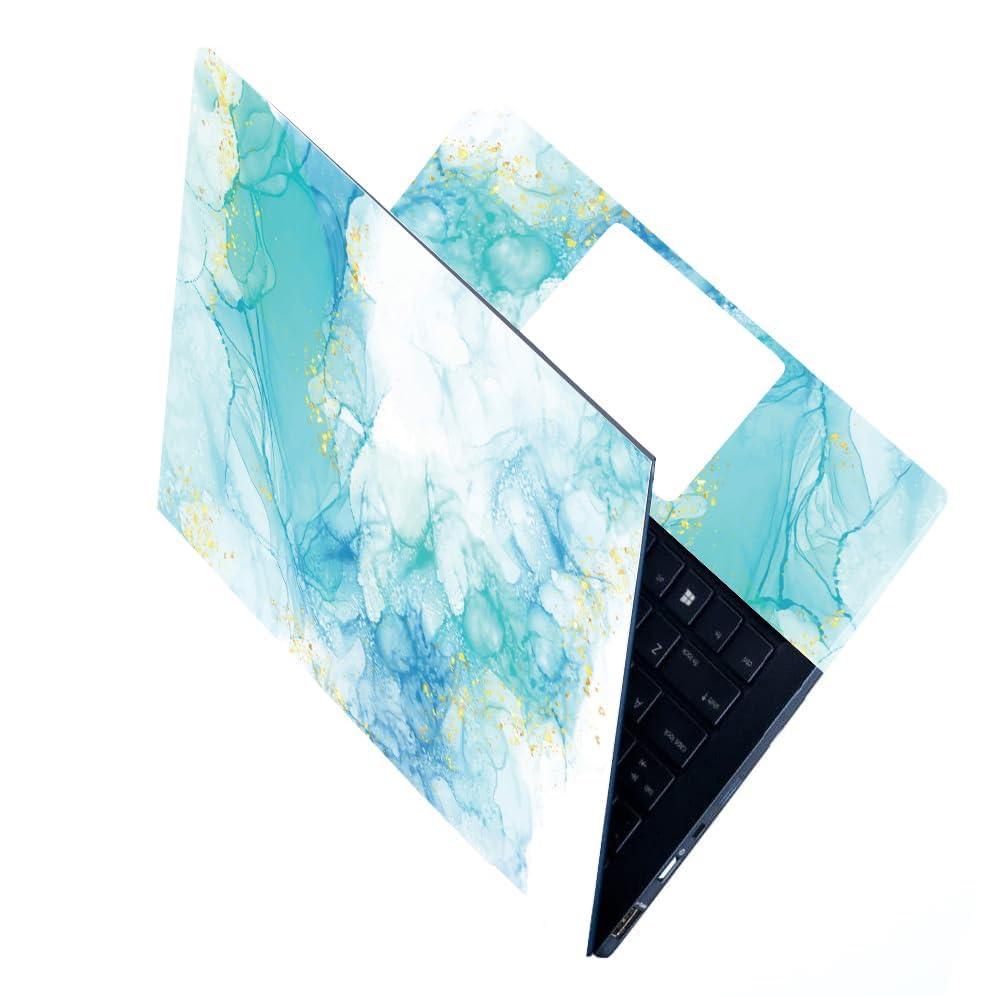 Image of Full Laptop Skin Bubble-Free HD Quality Sticker for Laptops Upto 15.6 inch Compatible with Apple /Dell /HP /Lenovo /Acer /Asus /Sony (Dustproof|Waterproof|Scratchproof|Reusable)-BL Marble FL ANM3