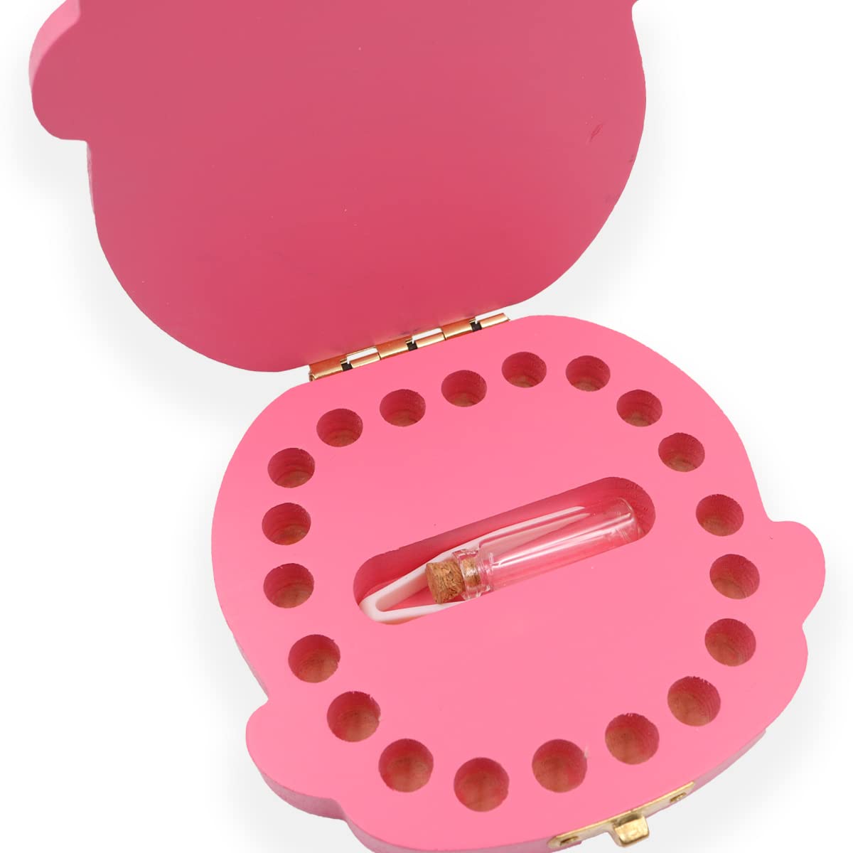 Caja para Guardar Dientes de Colores Caja para Guardar Dientes de Bebé con Personalidad Linda Caja para Guardar Cajas de Madera Caducas Caja de Recuerdo (Niña)
