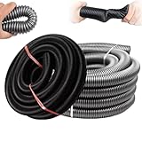 Duyinyan 掃除機、集塵機、多機能延長交換用ホース、強い柔軟性、耐圧縮性 内径32mm外径39mm グレー10M