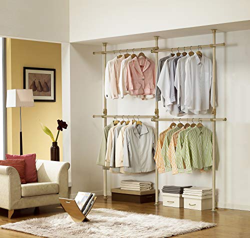 PRINCE HANGER, Premium Wood Double 2 Tier Hanger, Clothing Rack, Closet Organizer, Wood Color, Sturdy, PHUS-1032, Made in Korea