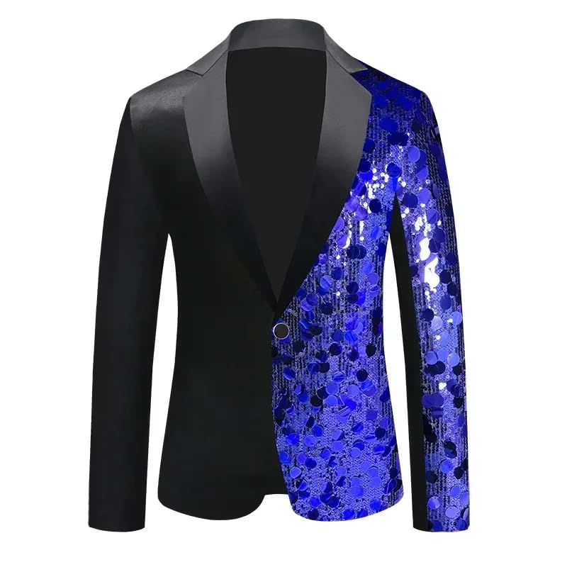 Sequined Suit Men Casual Single Button Jacket Singer Stage Performance Dress Blazers2