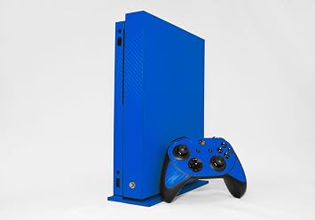 3D Carbon Fiber Candy Blue - Air Release Vinyl Decal Mod Skin Kit by System Skins - Compatible with Microsoft Xbox One X XB1X