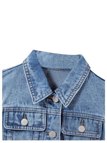 Verdusa Girl's Jean Jacket Denim Vest Button Down Fashion Sleeveless Cute Crop Tops4
