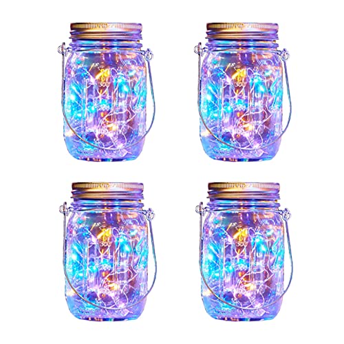 Lanterne solaire extérieure multicolore étanche en lot de 4 pour une décoration de jardin festive