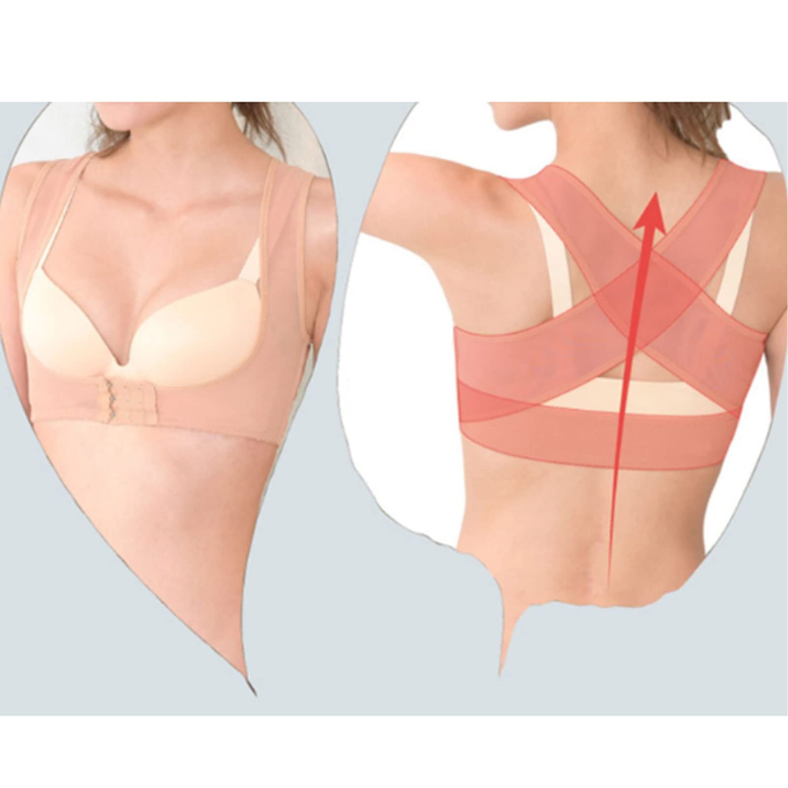 Cinturón Corrector De Postura, Soporte para Espalda Y Hombros Disfrute De Un Proceso Ortopédico Más Cómodo Corrija La Postura En Un Solo Paso Le Ayuda A Alivia,Flesh-S