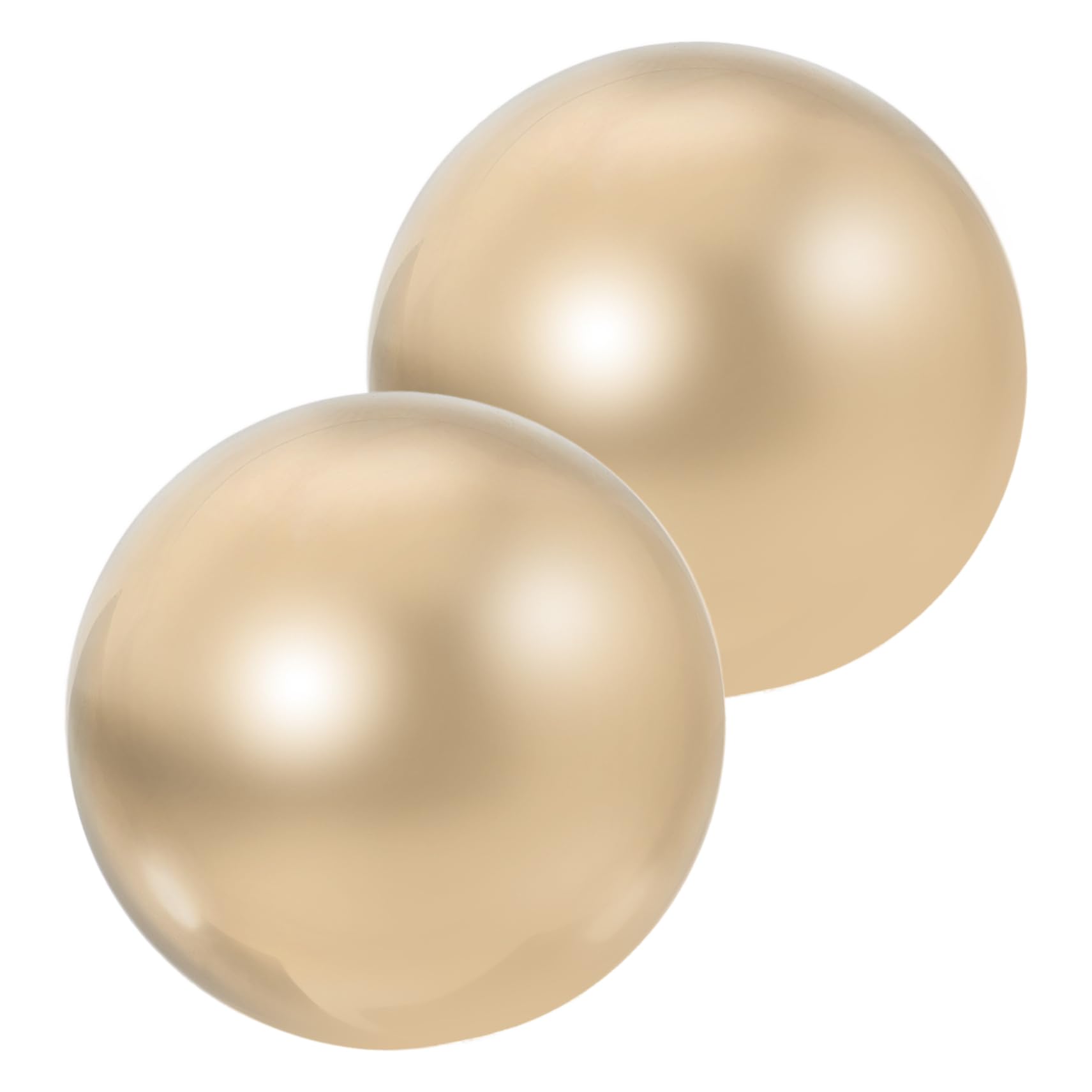 2 Bolas de Masaje de Latón Dorado para Ejercicio de Manos, Balones de Metal Lisos para Fitness y Relajación, Ideales para Terapia y Decoración