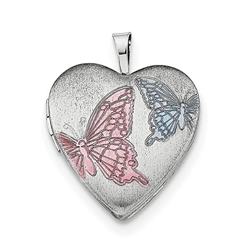 925 Sterling Silver 20mm Butterflies Heart Personalized Photo Locket Chain Necklace Pendant Charm Fine Jewelry For Women Gifts For Her - Image 4