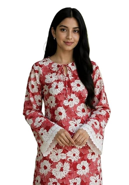 Image of Avayayat Women's Printed Short Kurti for Girls | Regular Wear Flared Tunic Top | Stylish & Comfortable Rayon Kurti