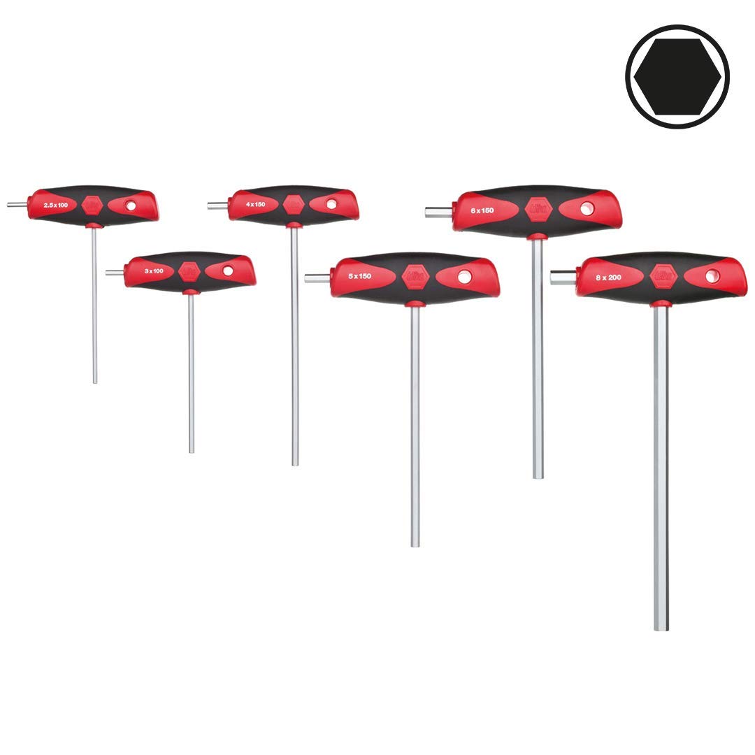 Wiha ComfortGrip 26247 Allen Wrench with Cross Handle Set of 6