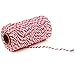 Produktbild Baumwolle Bakers Twine String,100M Rot und Weiß Bindfäden,für Floristik,DIY Handwerk,Weihnachtsgeschenk-Verpackung