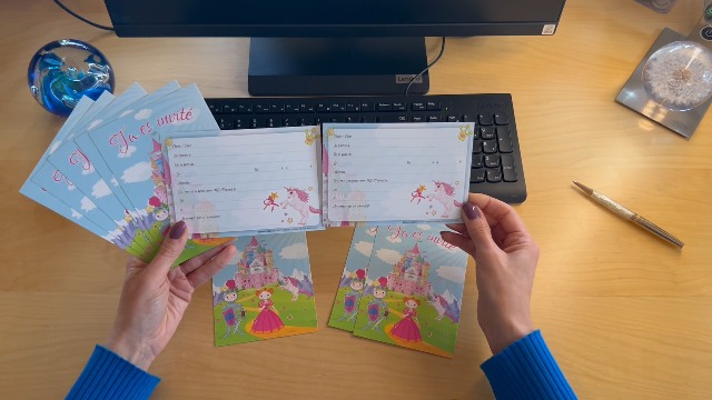 10 Cartes Invitation Princesse Licorne Colibri - Anniversaire Fille, Texte Français, Format A6