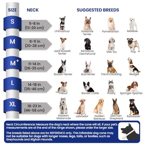 Image of BARKLESS Dog Cone, Inflatable Dog Cone After Surgery for Small Breeds, Soft Surgery Collar with Enhanced Anti-Licking Guard Shield for Pets, Patented Protective Donut Collar
