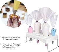 Vista 3 de Soporte para bolsas de boquilla para tartas, 11.57.21.5 pulgadas de plástico para fondant, bandeja para glaseado, soporte para herramientas