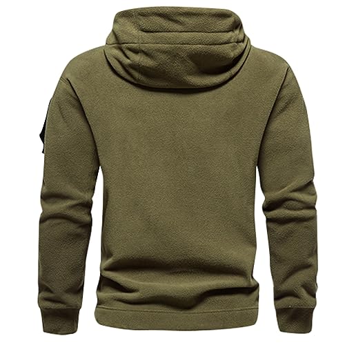 Ymosrh Men's Hoodies, Long Sleeve Polar Fleece Outdoor Hiking Pullover Tactical Hooded Sweatshirts with Pockets, S-2XL2