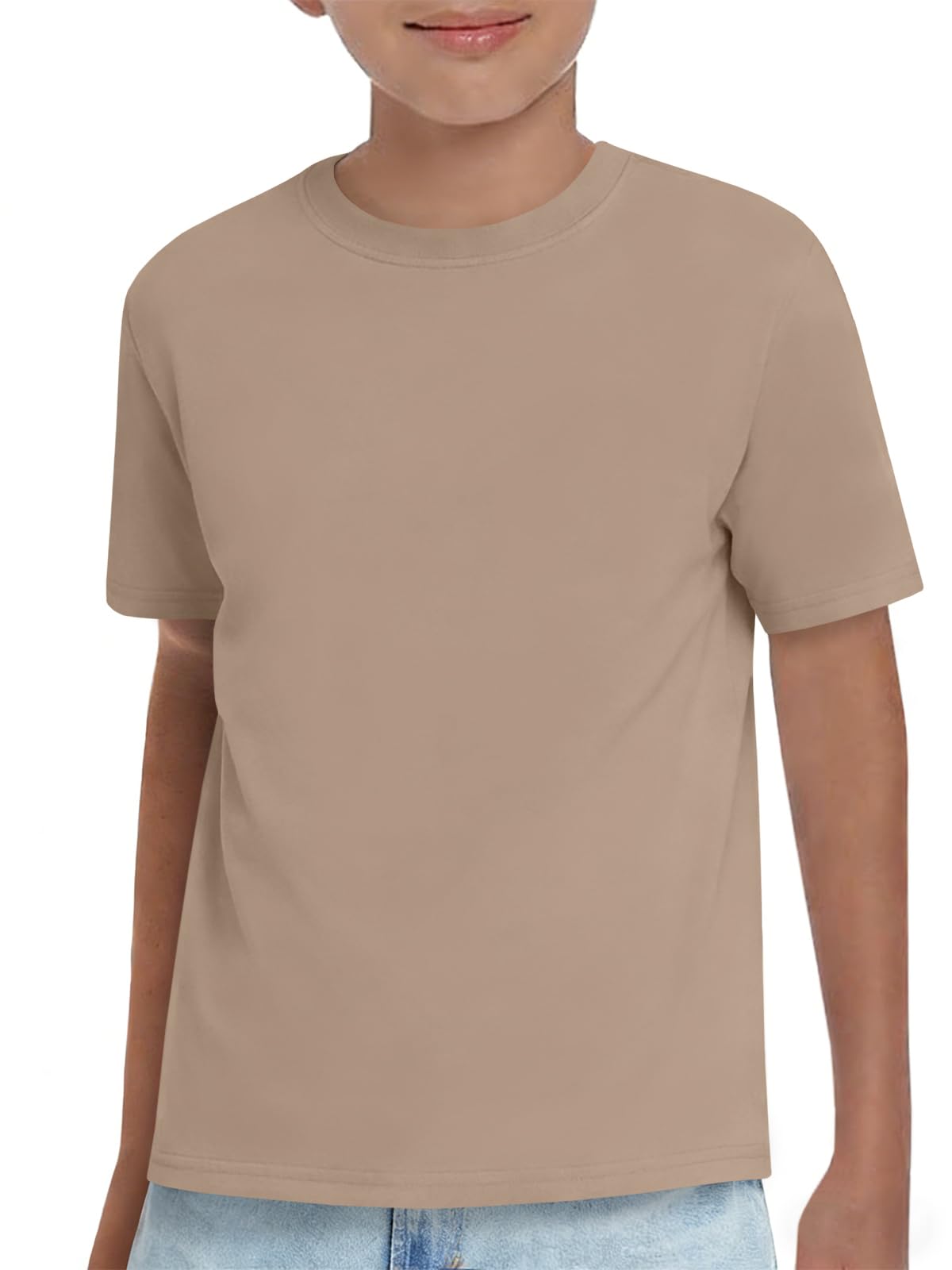 Boys Athletic Short Sleeve T Shirts Kids Summer Workout Tops Crewneck Basic Tee 5-14 Years — view 16
