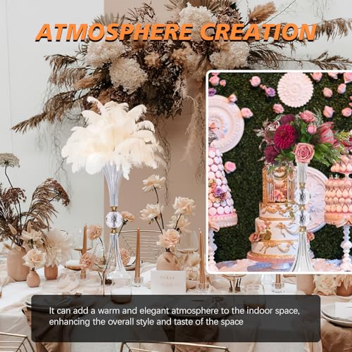 VIJIV Crystal Acrylic Trumpet Vase for Wedding Centerpieces & Home Decor - 24.8" Clear Flower Stand with Ribbed Texture, Gold Accents, Table/Floor Vase for Events, Bridal Showers & Boho Weddings - Image 7