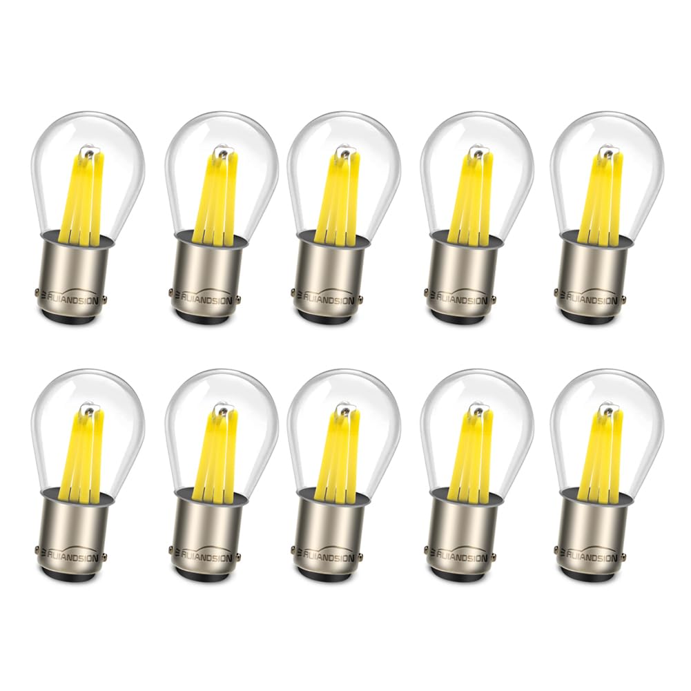 RuiandsionBA15D LED Bulb White 48V AC/DC 1130 1142 1176 4SMD LED Chips Interior LED Light Bulb Replacement for Car Trailer Marine RV Camper Boat (Pack of 10)