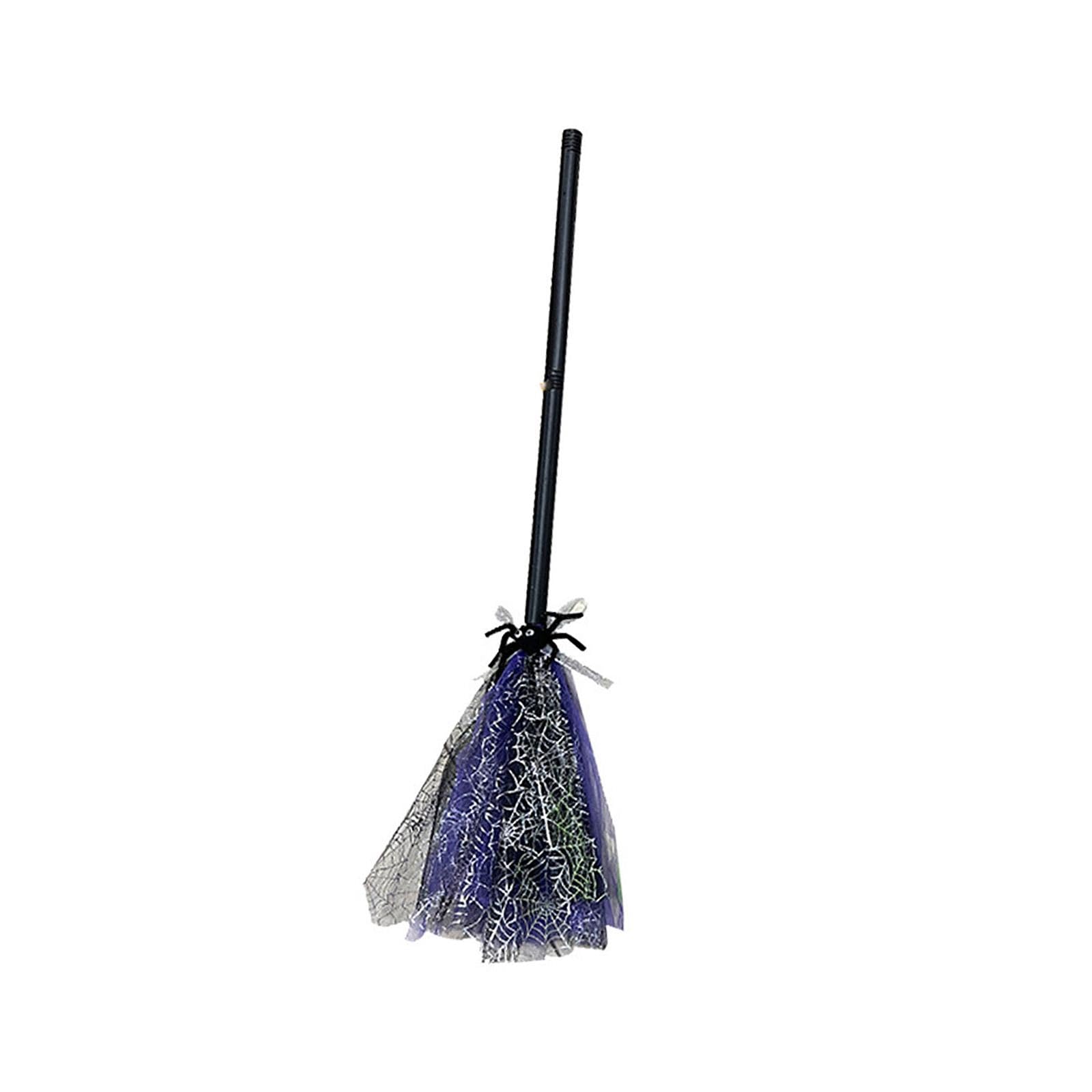 Kokiya Halloween Witch Broom, Witch Broomstick Party Festival Kids Halloween Broomstick Spider Broom for Club Carnivals Boys Girls Cosplay Dress up, Violet