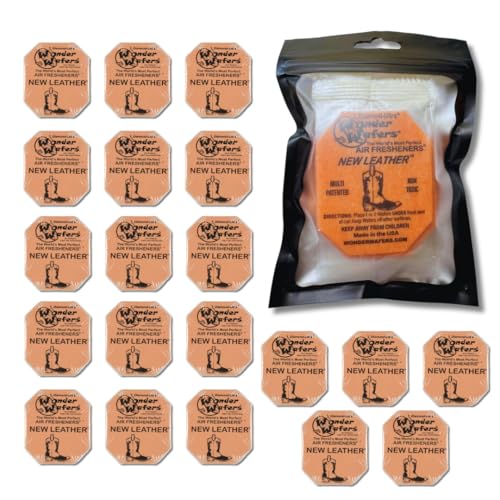 Wonder Wafers 20 Count Air Fresheners Individually Wrapped New Leather Fragrance