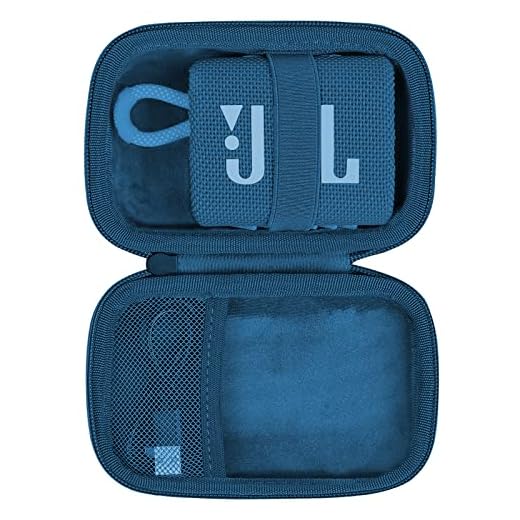co2CREA Duro Viajar Caja Estuche Funda para JBL GO 3 Altavoz inalámbrico portátil con Bluetooth(Funda Solo) (Caja Negra+Azul Interior)