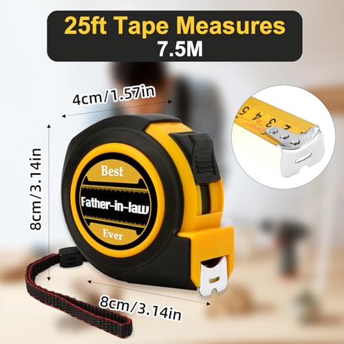 Cinta métrica 25 pies QONCV amarilla retráctil miniatura 2