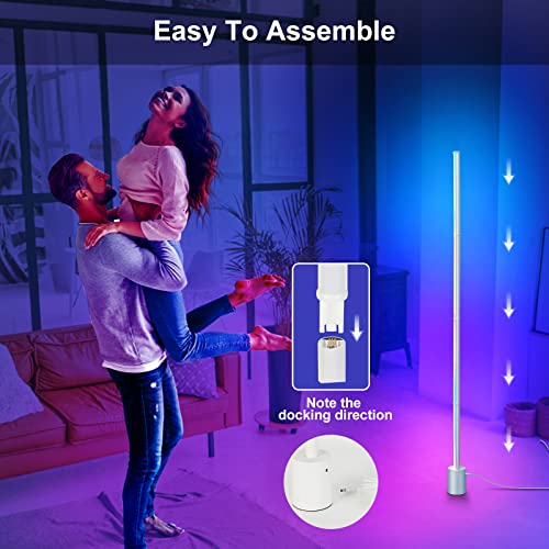 Boomersun Floor Lamp Corner Light Smart Led Floor Lamp Diy Assemble Music Sync Color Changing Light Alexa App Voice Control Ambiance Color Changing Floor Lamps For Living Room Bedroom Gaming Room #TOP5
